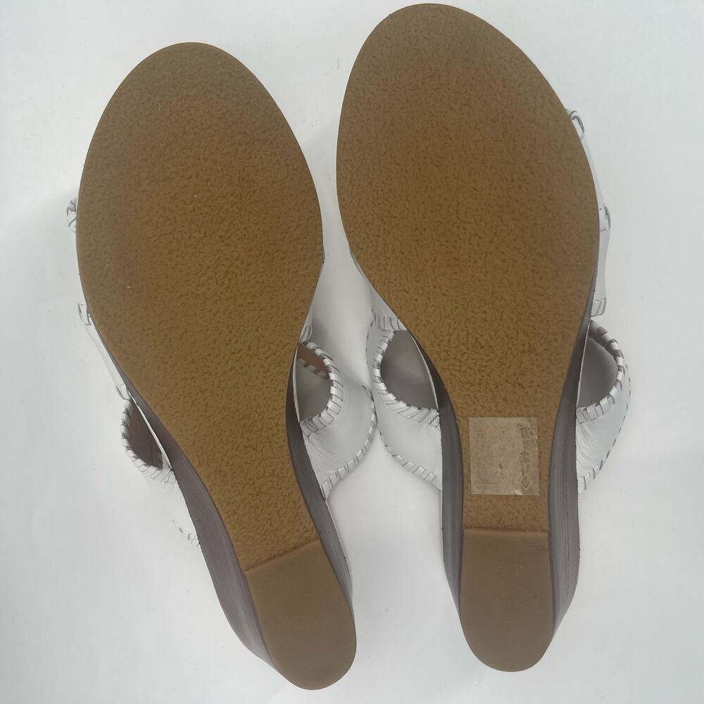 NEW JACK ROGERS Sandals Size 10 Jackie Mid Wedge White Leather Prep Summer NWOT - Picture 11 of 15